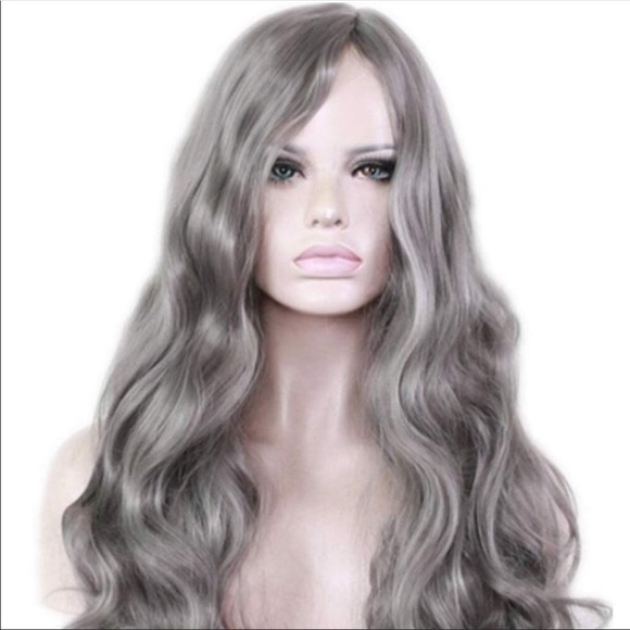 ✨Grey 28" LONG CURLY COSPLAY WIG 🔖NWT✨ - Picture 3 of 7